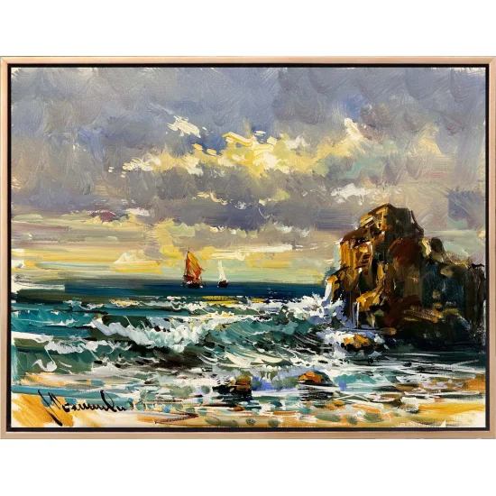 The Sea and Sailboats Oil Painting