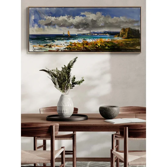 Yelkenlilerle Açık Deniz Yağlı Boya Tablosu