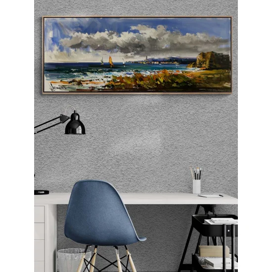 Yelkenlilerle Açık Deniz Yağlı Boya Tablosu