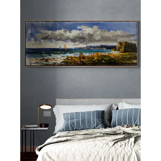 Yelkenlilerle Açık Deniz Yağlı Boya Tablosu