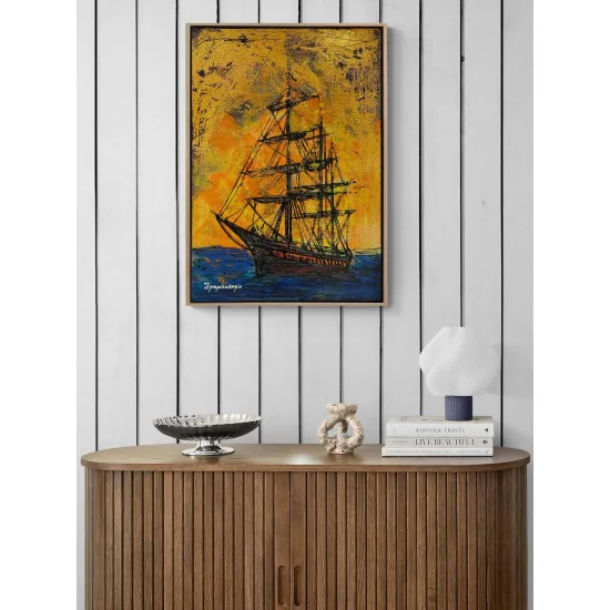 Denizde Gökkuşağı Renkleri ve Gemi Yağlı Boya Tablosu