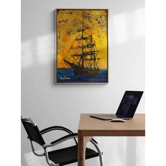 Denizde Gökkuşağı Renkleri ve Gemi Yağlı Boya Tablosu