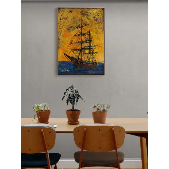 Denizde Gökkuşağı Renkleri ve Gemi Yağlı Boya Tablosu