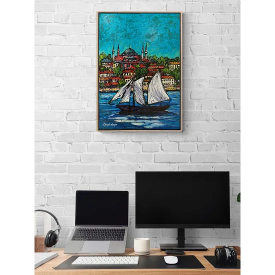 Parlayan Renklerle Boğaz Yağlı Boya Tablosu