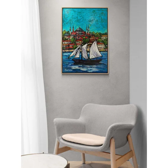 Parlayan Renklerle Boğaz Yağlı Boya Tablosu