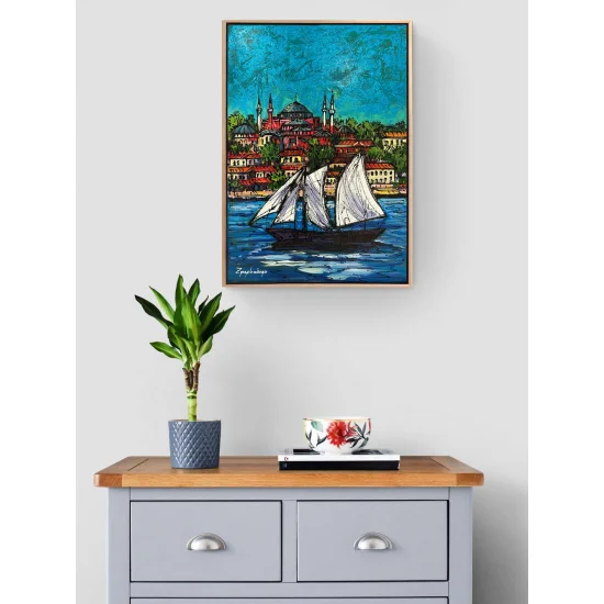 Parlayan Renklerle Boğaz Yağlı Boya Tablosu