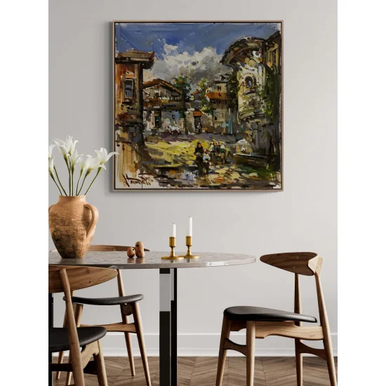 Steps on Village Roads Oil Painting