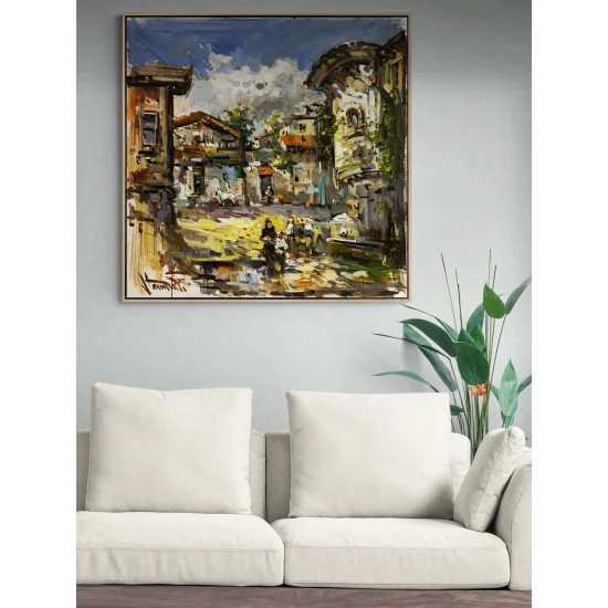 Steps on Village Roads Oil Painting