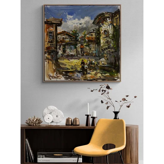 Steps on Village Roads Oil Painting