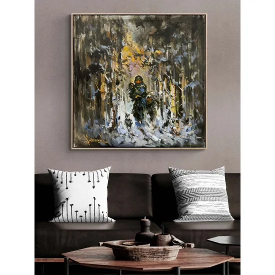 Kış Masalı Yağlı Boya Tablosu