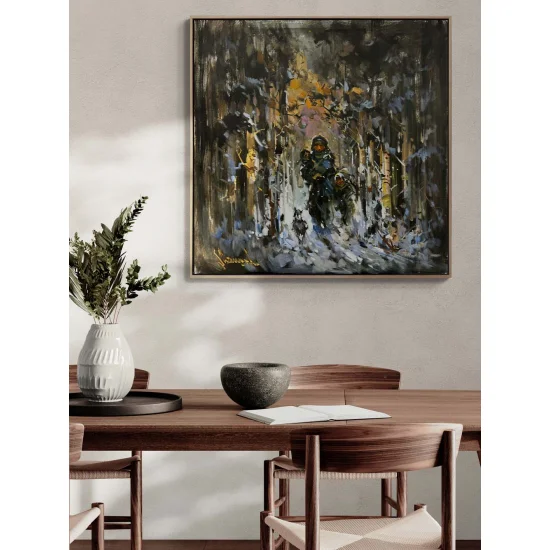 Kış Masalı Yağlı Boya Tablosu