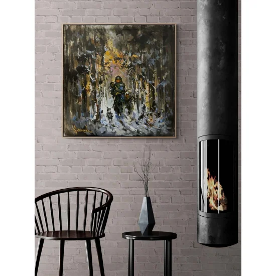 Kış Masalı Yağlı Boya Tablosu