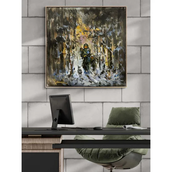 Kış Masalı Yağlı Boya Tablosu