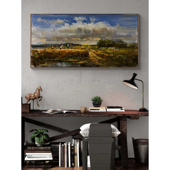 Hands Harvesting Grain Oil Painting