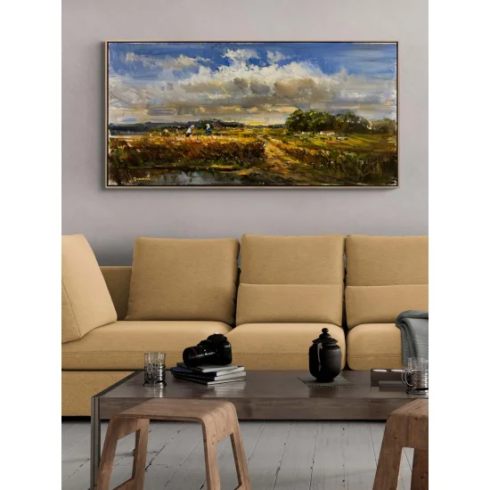 Hands Harvesting Grain Oil Painting