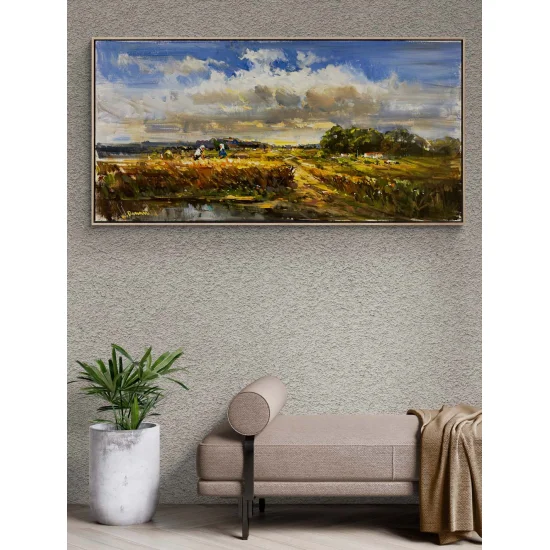 Hands Harvesting Grain Oil Painting