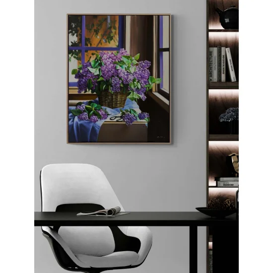 A Basket Full of Lilacs Oil Painting