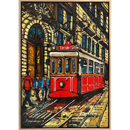 The Colorful History of the Taksim Tram Oil Painting