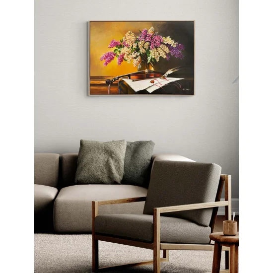 Çiçeklerin Şarkısı Leylak Yağlı Boya Tablosu