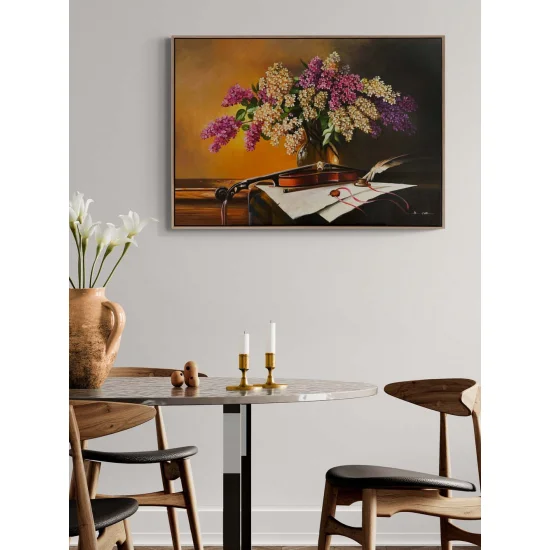 Çiçeklerin Şarkısı Leylak Yağlı Boya Tablosu