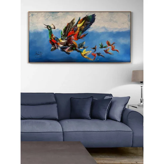 Efsanevi Simurg Yağlı Boya Tablosu