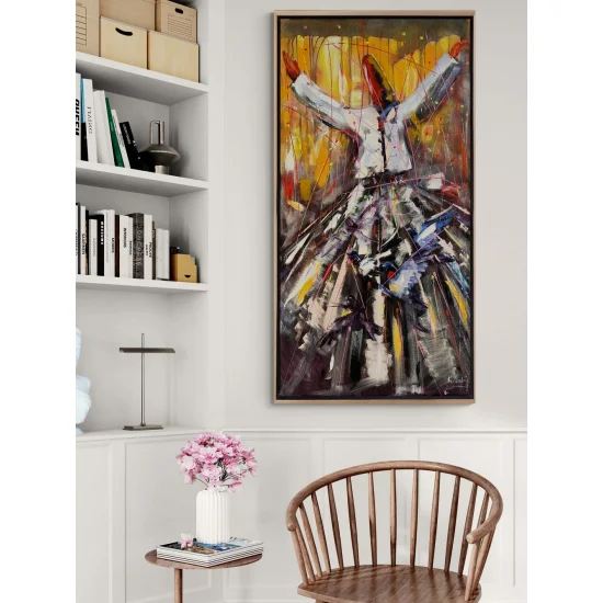 Semazen Özde Buluşma Yağlı Boya Tablosu