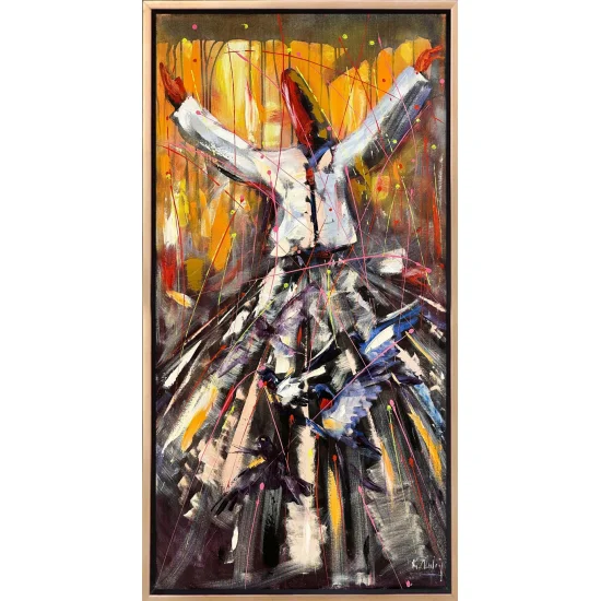 Semazen Özde Buluşma Yağlı Boya Tablosu