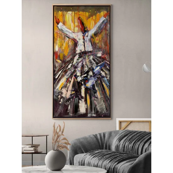 Semazen Özde Buluşma Yağlı Boya Tablosu