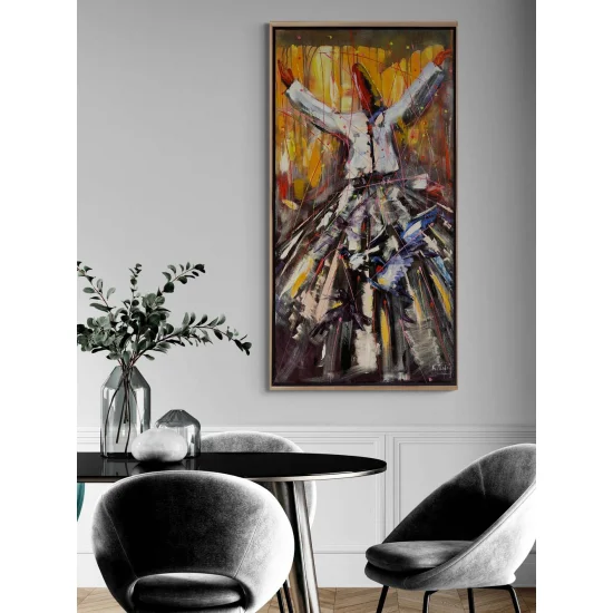 Semazen Özde Buluşma Yağlı Boya Tablosu