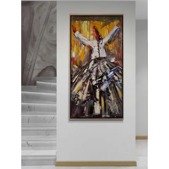 Semazen Özde Buluşma Yağlı Boya Tablosu