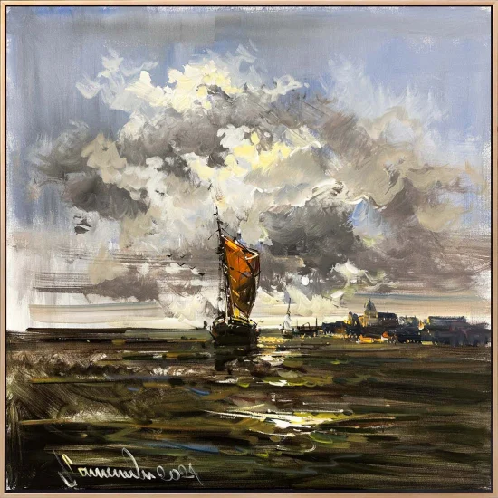 Denizin Sakin Fısıltısı Yağlı Boya Tablosu