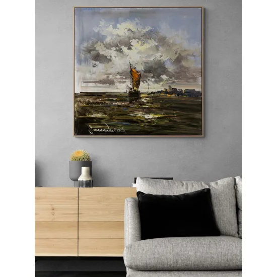 Denizin Sakin Fısıltısı Yağlı Boya Tablosu