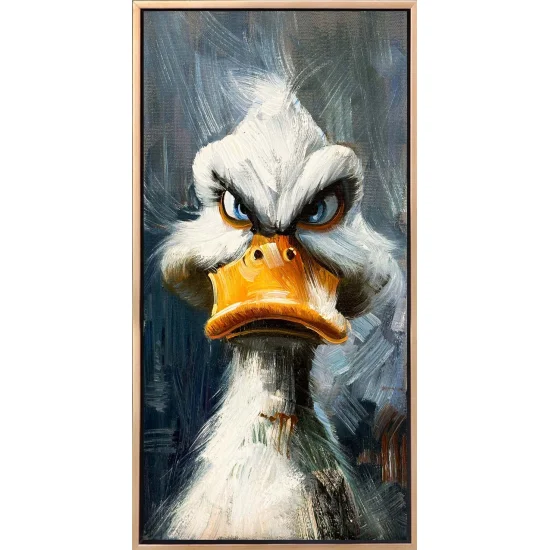 Angry Duck Oil Painting