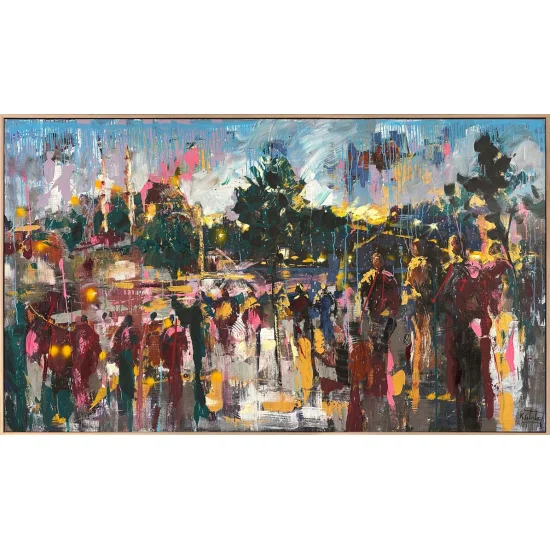 Ortaköyde Kalabalıklar Yağlı Boya Tablosu