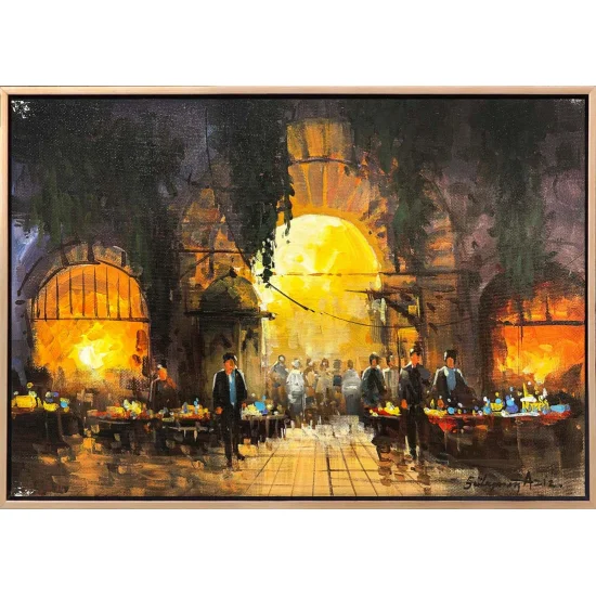 Çarşının Eski Hikayesi Yağlı Boya Tablosu