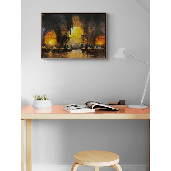 Çarşının Eski Hikayesi Yağlı Boya Tablosu