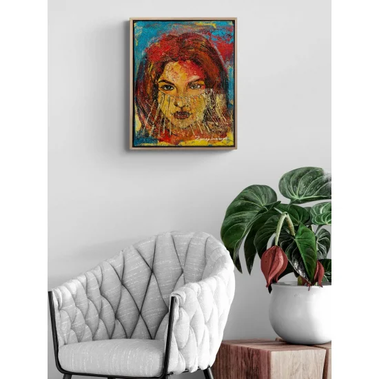 Peçenin Ardındaki Güzellik Yağlı Boya Tablosu