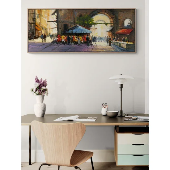 Tarihi Hanın Çiçekleri Yağlı Boya Tablosu