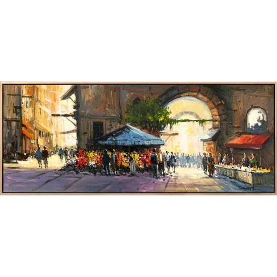 Tarihi Hanın Çiçekleri Yağlı Boya Tablosu