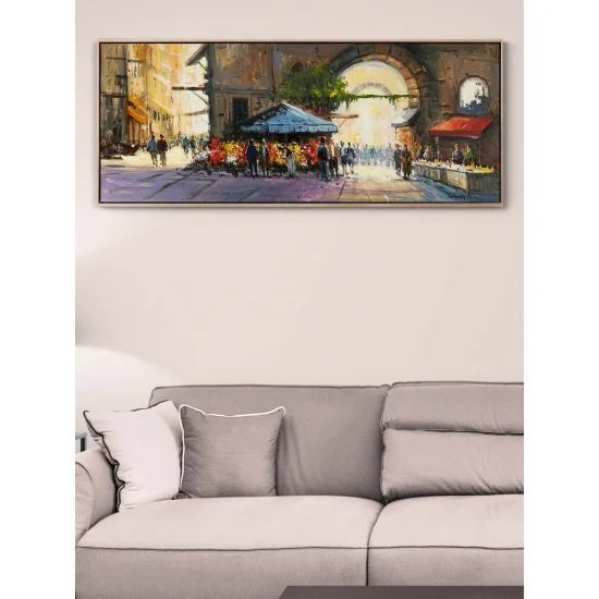 Tarihi Hanın Çiçekleri Yağlı Boya Tablosu