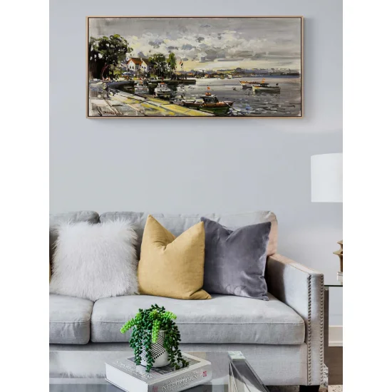 Boğazın Tarihi Akışı Yağlı Boya Tablosu