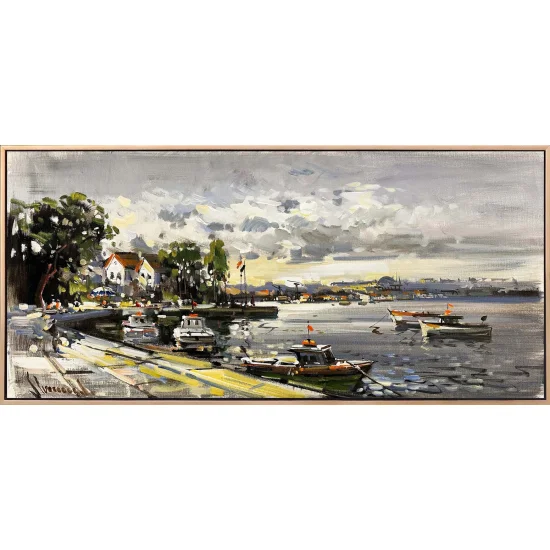 Boğazın Tarihi Akışı Yağlı Boya Tablosu