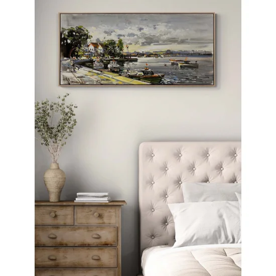 Boğazın Tarihi Akışı Yağlı Boya Tablosu