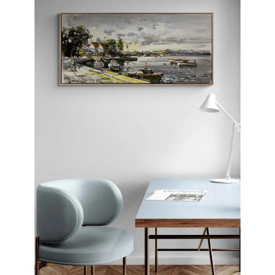 Boğazın Tarihi Akışı Yağlı Boya Tablosu