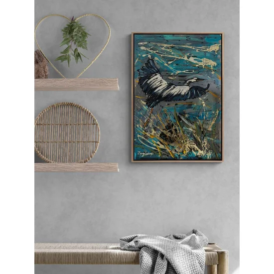 Turna Kuşunun Uçuşu Yağlı Boya Tablosu