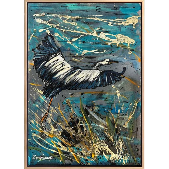 Turna Kuşunun Uçuşu Yağlı Boya Tablosu