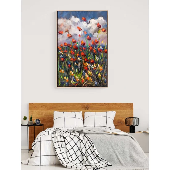 Gelinciklerin Bahar Şarkısı Yağlı Boya Tablosu