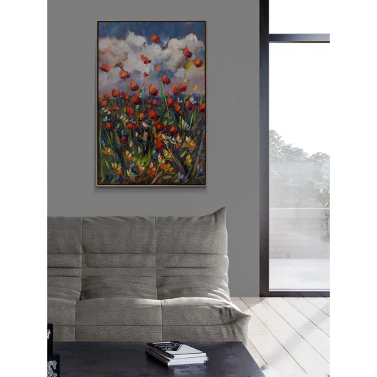 Gelinciklerin Bahar Şarkısı Yağlı Boya Tablosu