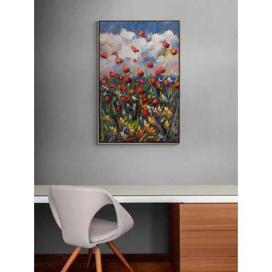 Gelinciklerin Bahar Şarkısı Yağlı Boya Tablosu