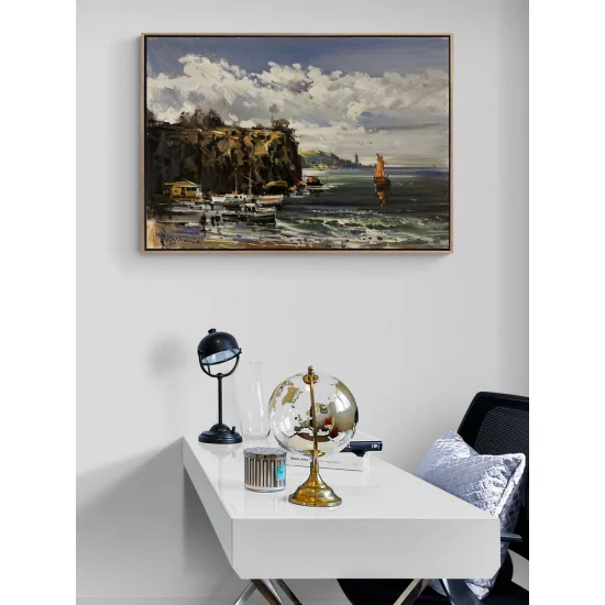 Dalgaların Fısıldadığı Hikayeler Yağlı Boya Tablosu